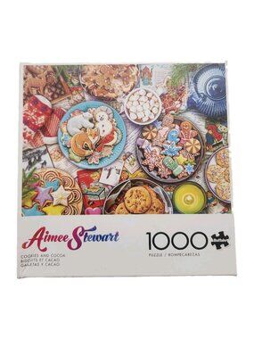 Aimee Stewart Holidays Cookies Cocoa 1000 Piece Jigsaw Christmas Puzzle New